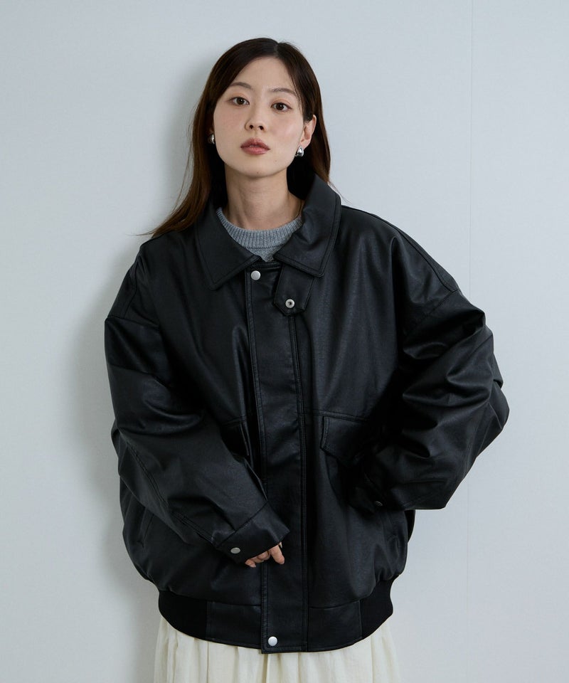 nAvy レザー調ブルゾン レディース商品画像-2