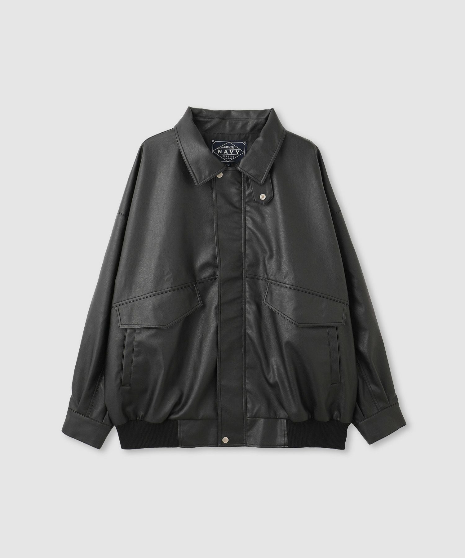 nAvy レザー調ブルゾン レディース