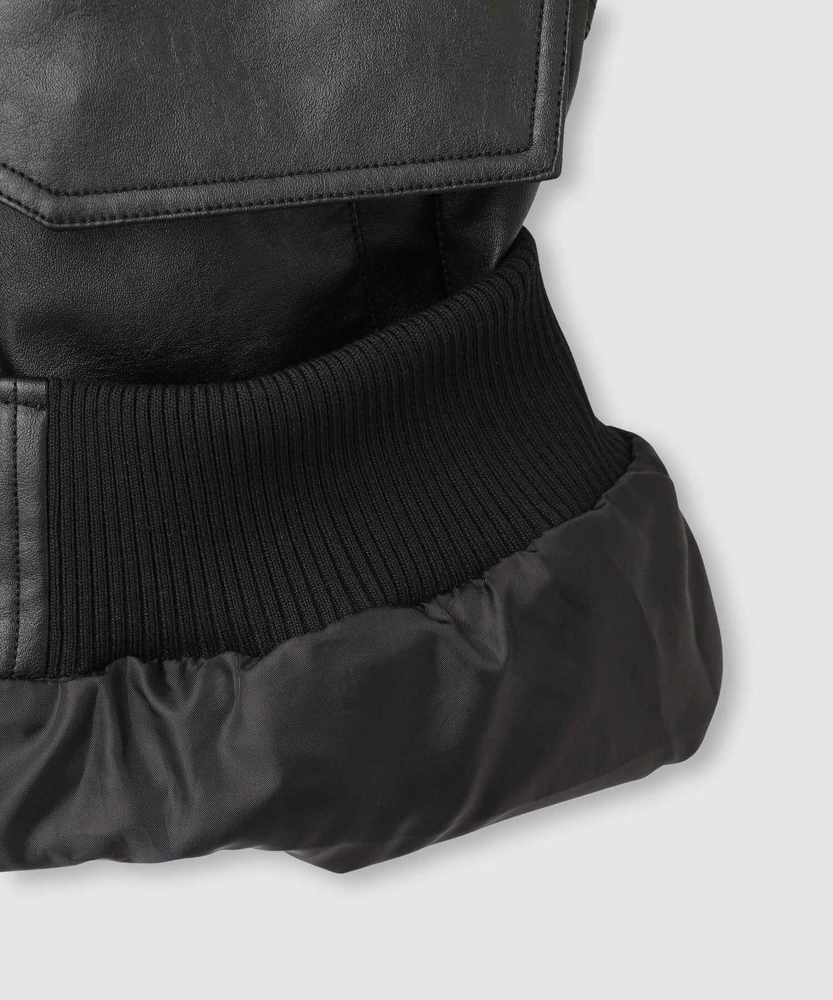 nAvy レザー調ブルゾン レディース