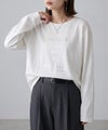 Idnes 箔ロゴプリントロングスリーブTシャツ レディース メール便 対応商品