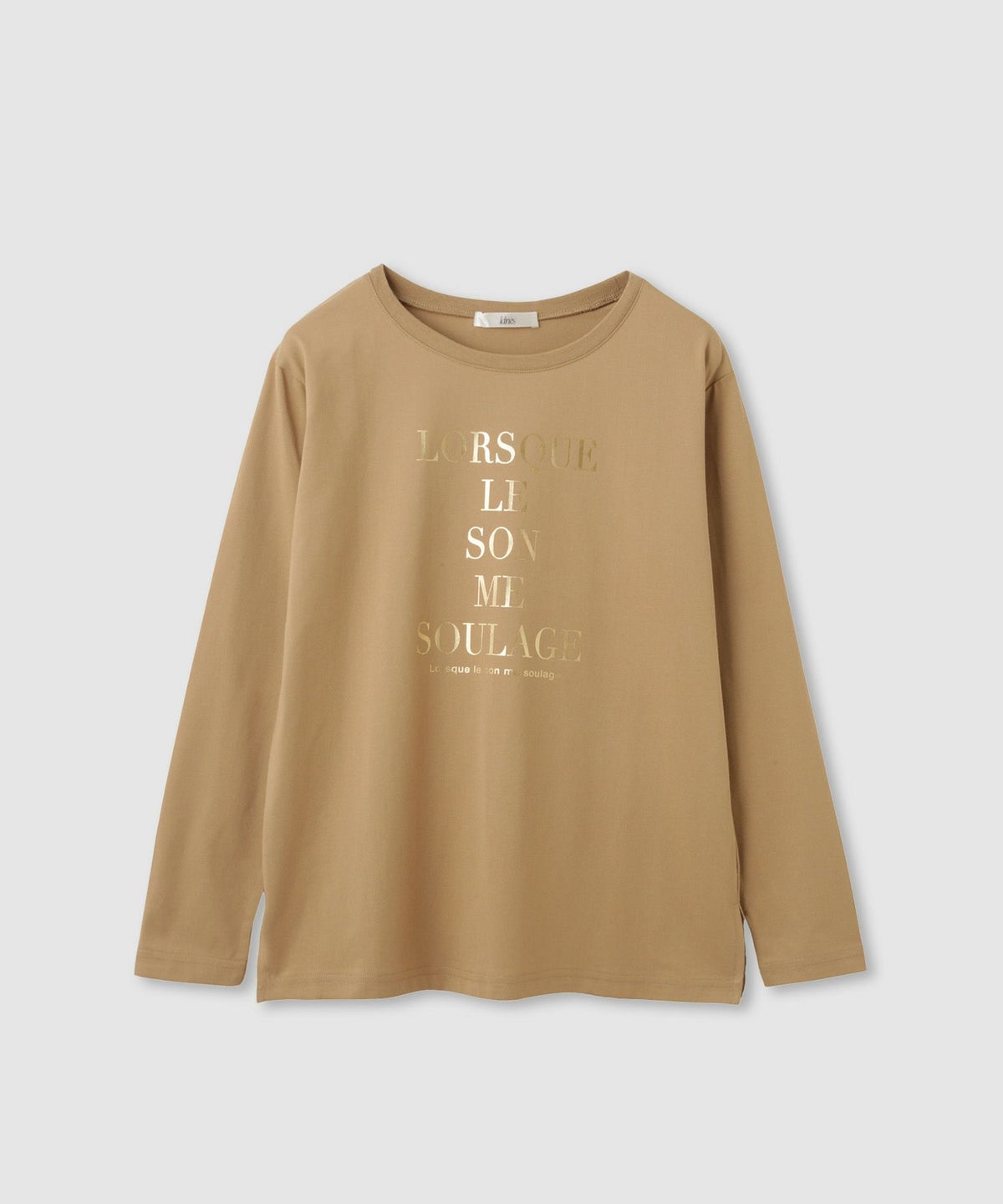 Idnes 箔ロゴプリントロングスリーブTシャツ レディース メール便 対応商品