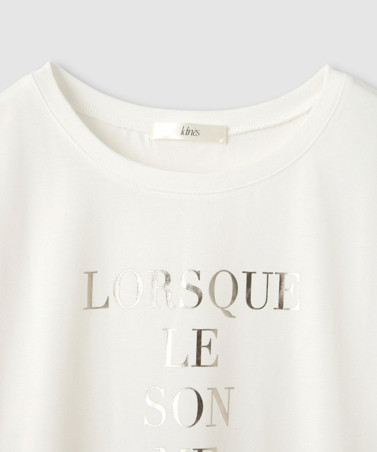 Idnes 箔ロゴプリントロングスリーブTシャツ レディース メール便 対応商品