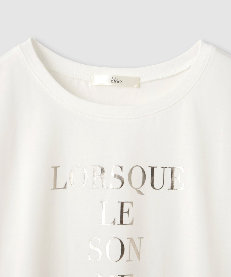 Idnes  箔ロゴプリントロングスリーブTシャツ レディース メール便 対応商品商品画像-11