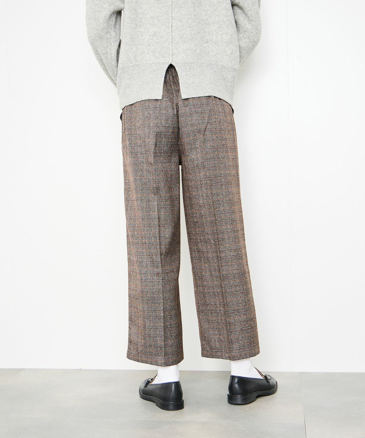 Idnes グレンチェックパンツ レディース