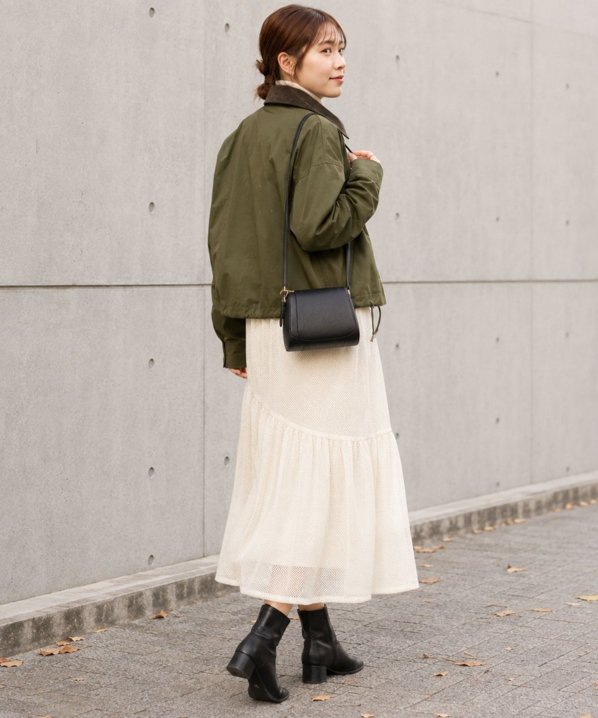 Idnes メッシュレーススカート レディース