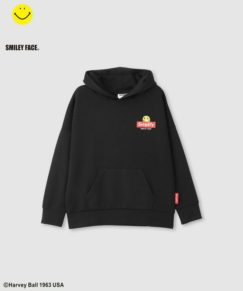 Simplify スマイリーフェイス ポンチ素材プリントビッグパーカー キッズ商品画像-13