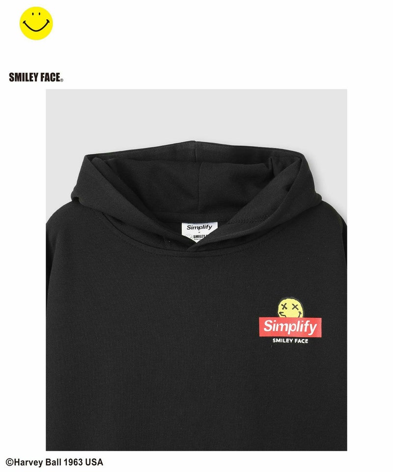 Simplify スマイリーフェイス ポンチ素材プリントビッグパーカー キッズ商品画像-14