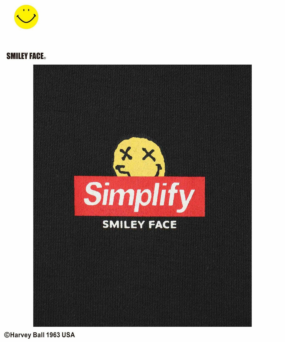 Simplify スマイリーフェイス ポンチ素材プリントビッグパーカー キッズ