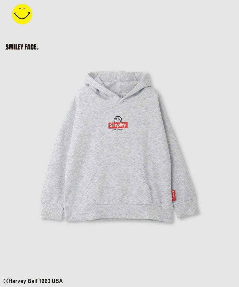 Simplify  スマイリーフェイス ポンチ素材プリントビッグパーカー キッズ商品画像-13