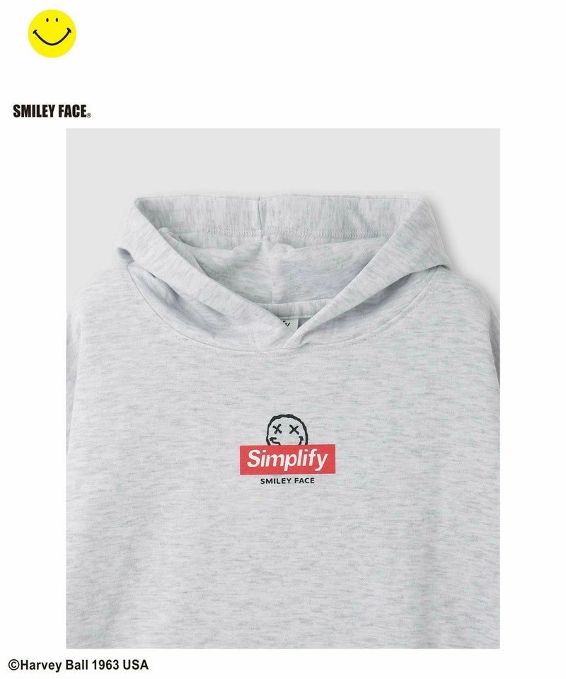 Simplify スマイリーフェイス ポンチ素材プリントビッグパーカー キッズ商品画像-14