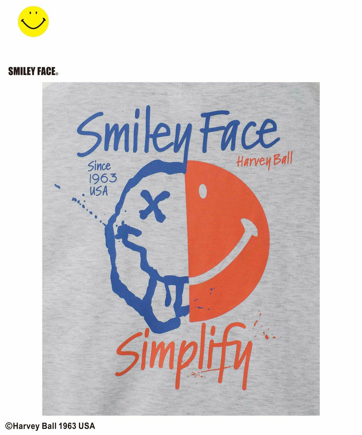 Simplify スマイリーフェイス ポンチ素材プリントビッグパーカー キッズ