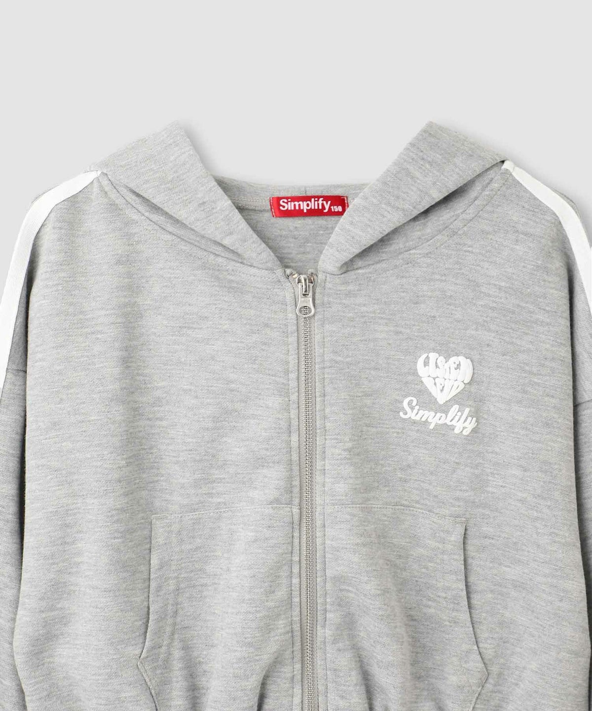 Simplify ポンチ素材 短丈ZIPパーカーアンサンブル キッズ