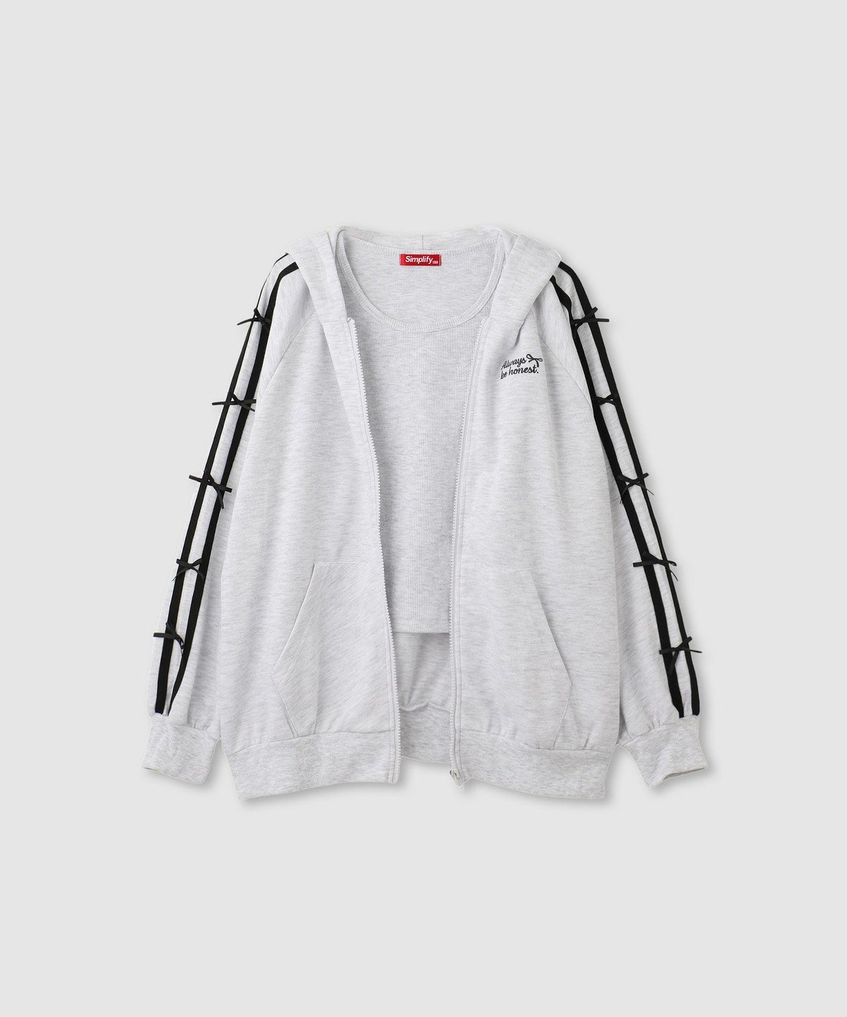 Simplify ポンチ素材 ZIPパーカーアンサンブル キッズ