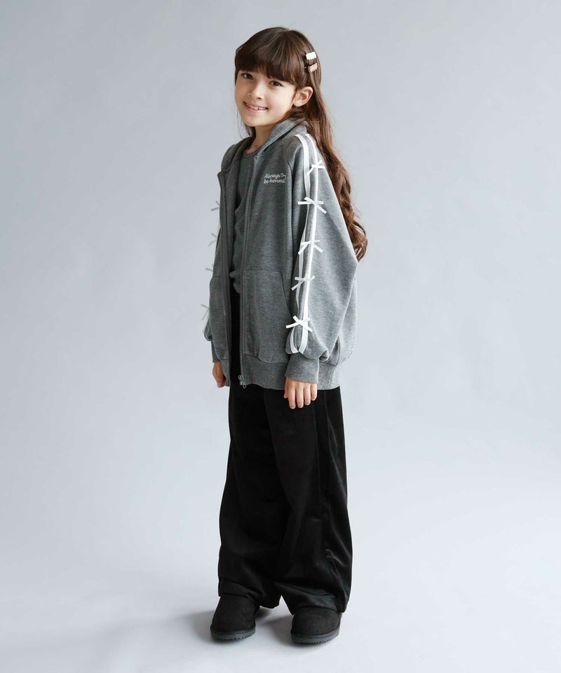 Simplify ポンチ素材 ZIPパーカーアンサンブル キッズ商品画像-5