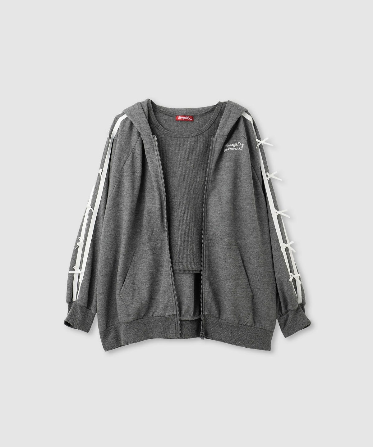 Simplify ポンチ素材 ZIPパーカーアンサンブル キッズ