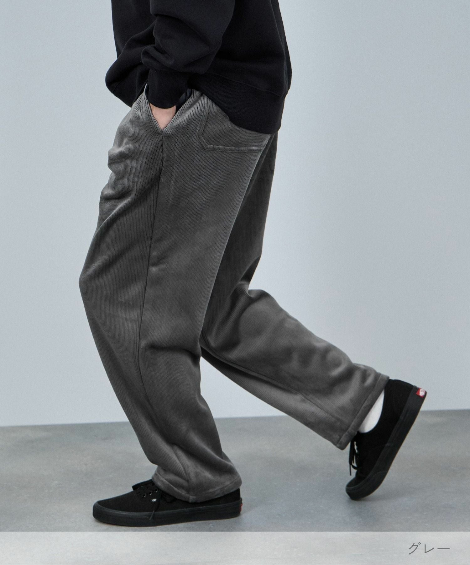 NAVY カットコール裏フリースパンツ メンズ