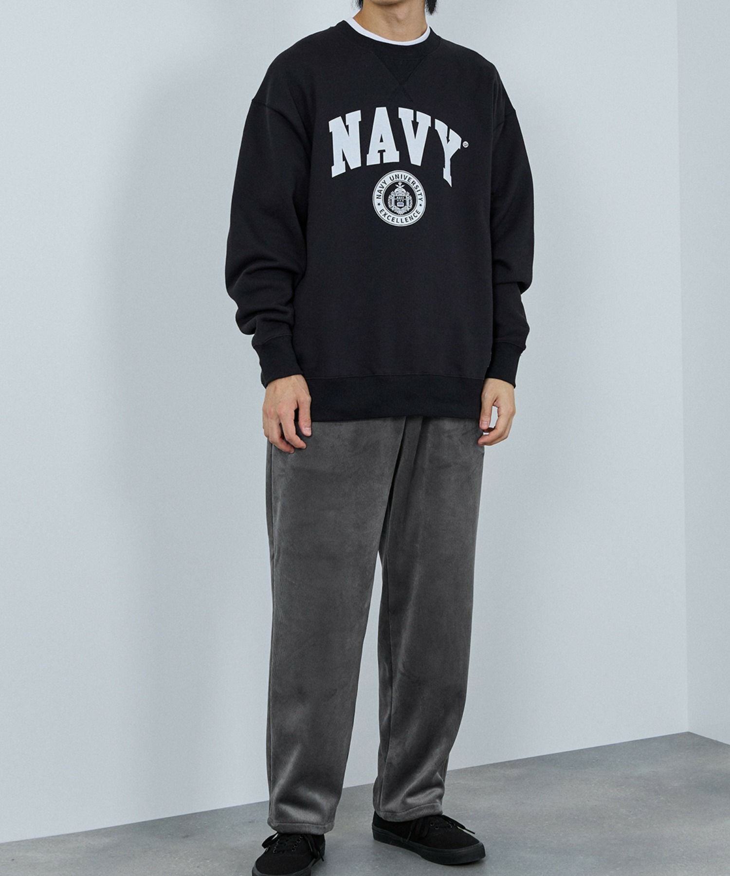 NAVY カットコール裏フリースパンツ メンズ