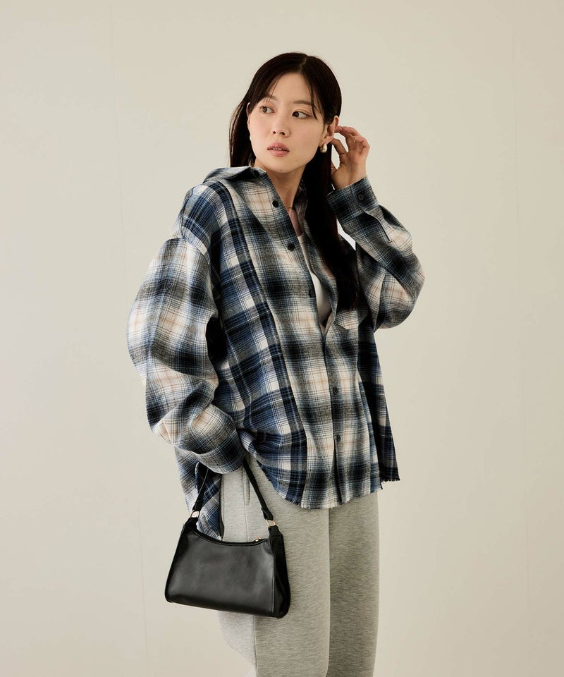 nAvy  オンブレ切替ネルシャツ レディース商品画像-4