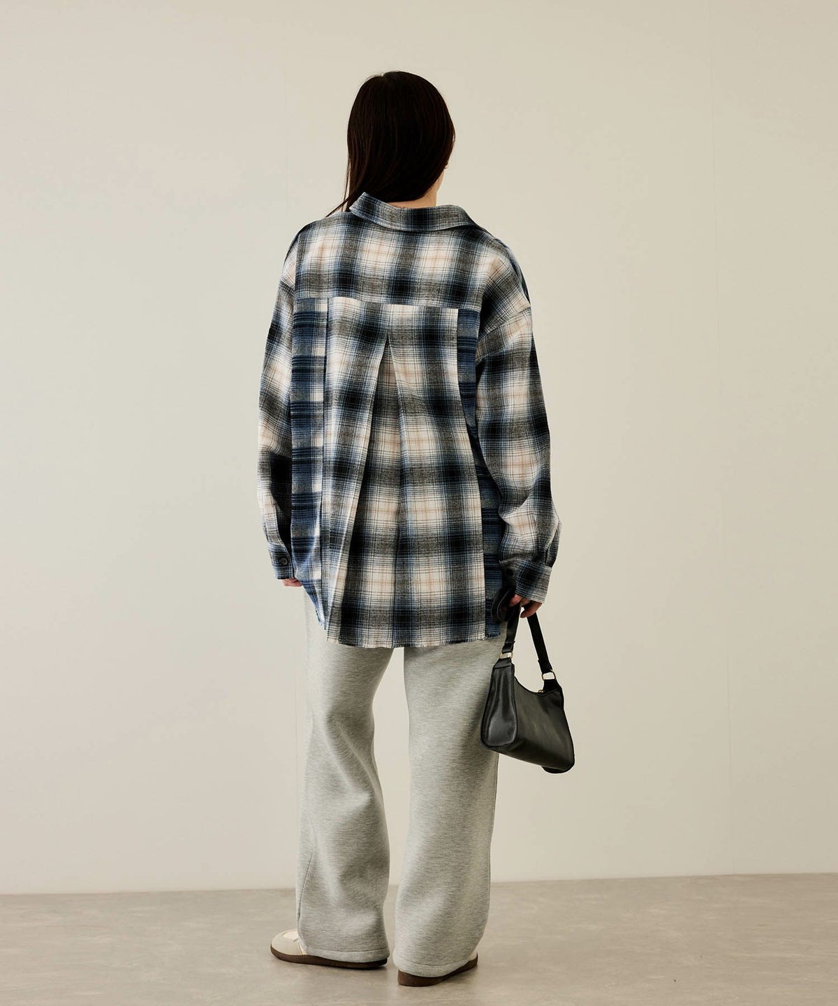 nAvy オンブレ切替ネルシャツ レディース