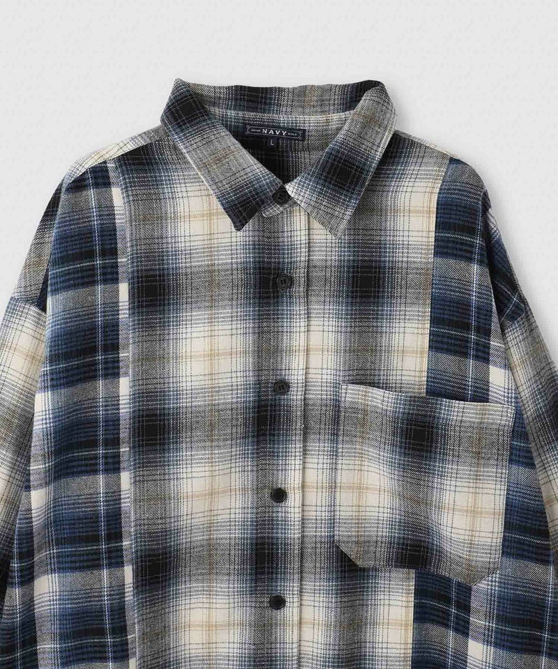 nAvy オンブレ切替ネルシャツ レディース商品画像-20