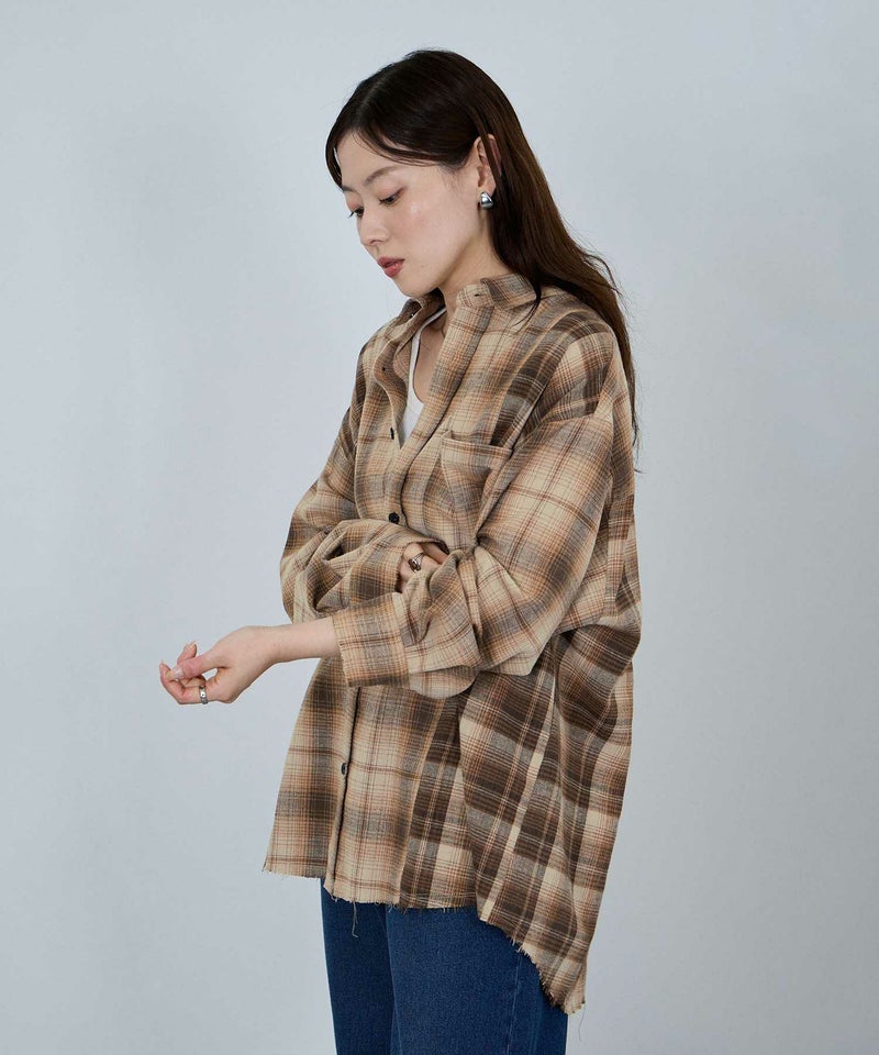 nAvy オンブレ切替ネルシャツ レディース商品画像-25