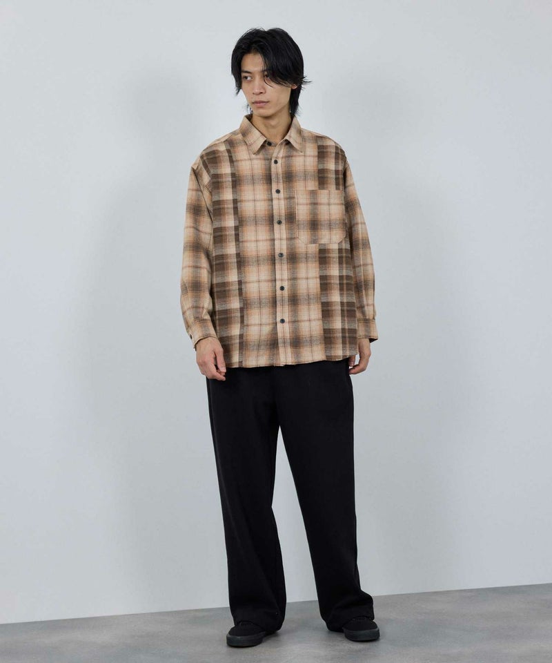 nAvy オンブレ切替ネルシャツ レディース商品画像-32