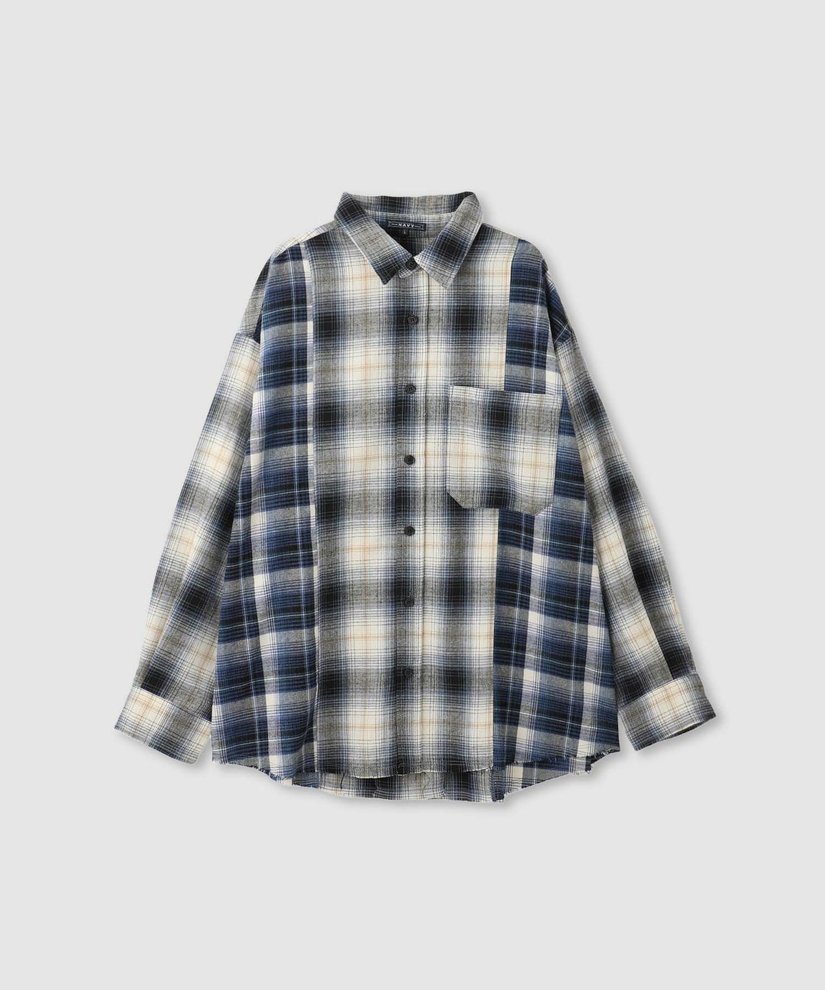 nAvy オンブレ切替ネルシャツ レディース