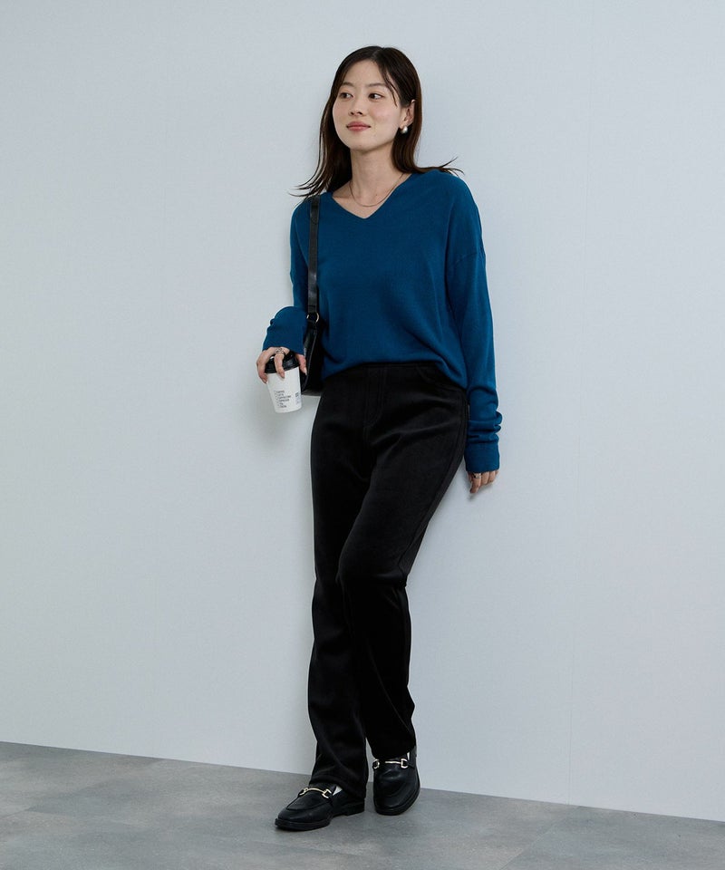 nAvy MAC HEAT コーデュロイ裏ベロアストレートパンツ レディース商品画像-8