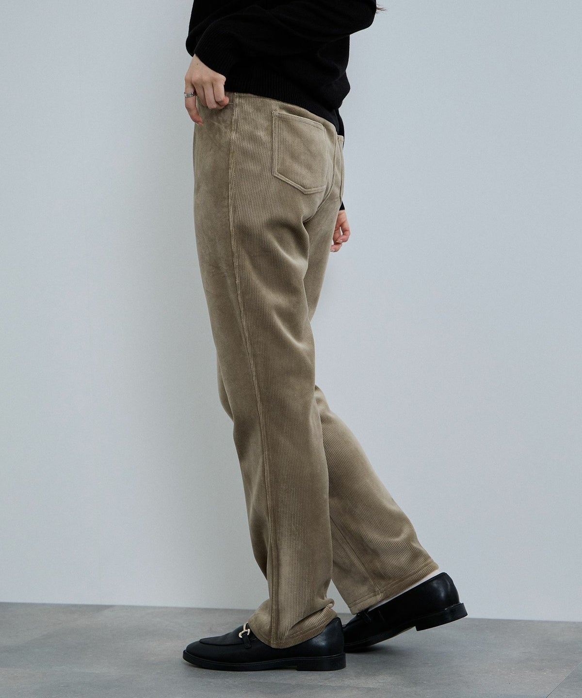 nAvy MAC HEAT コーデュロイ裏ベロアストレートパンツ レディース