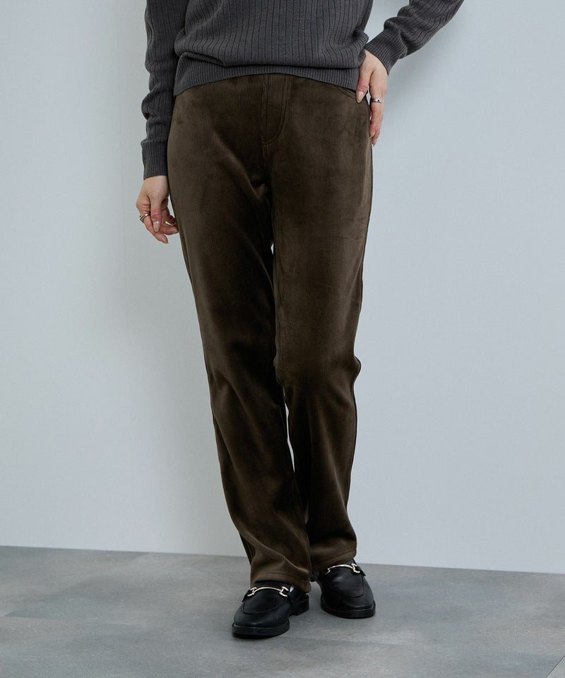 nAvy MAC HEAT コーデュロイ裏ベロアストレートパンツ レディース商品画像-16