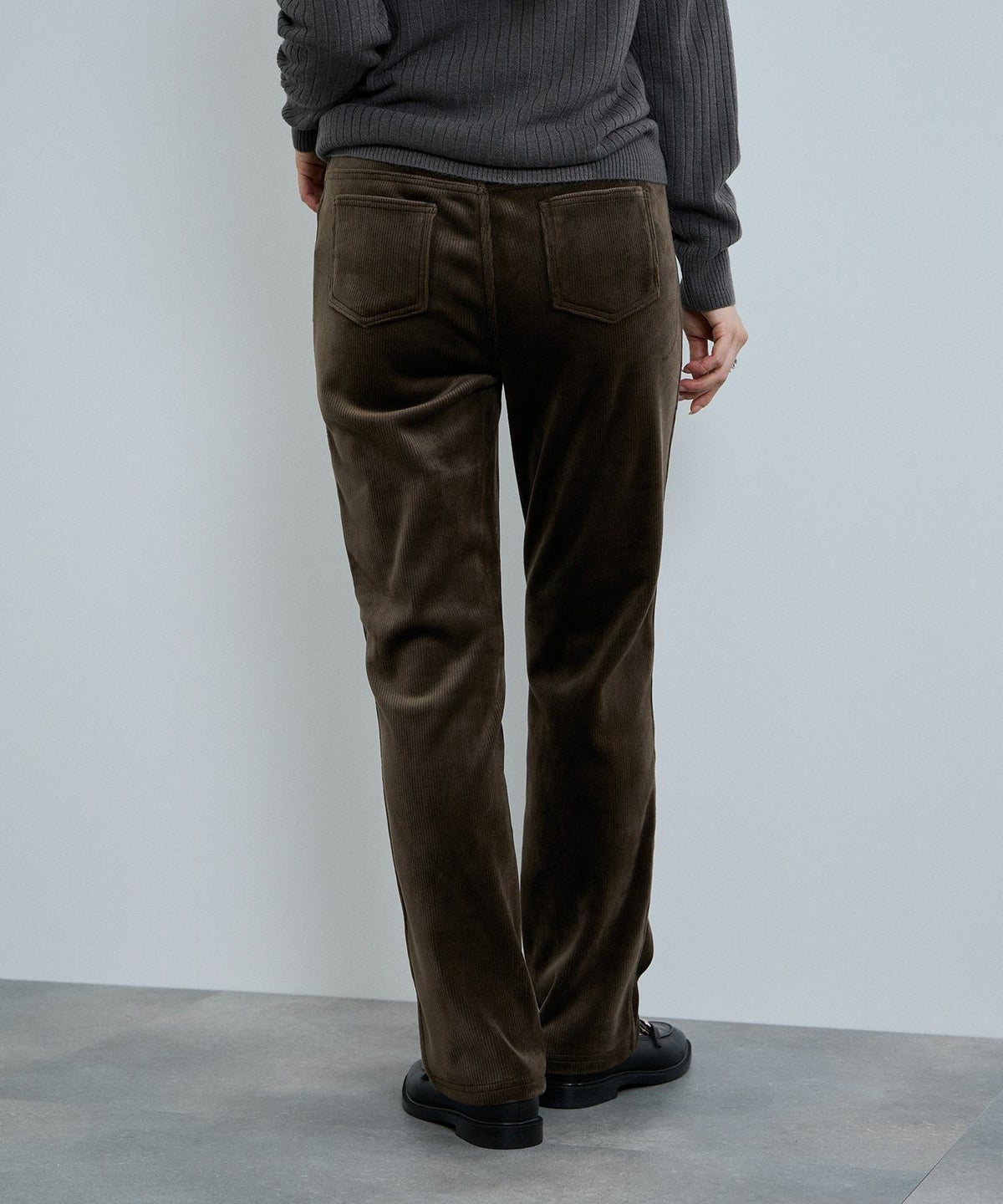 nAvy MAC HEAT コーデュロイ裏ベロアストレートパンツ レディース