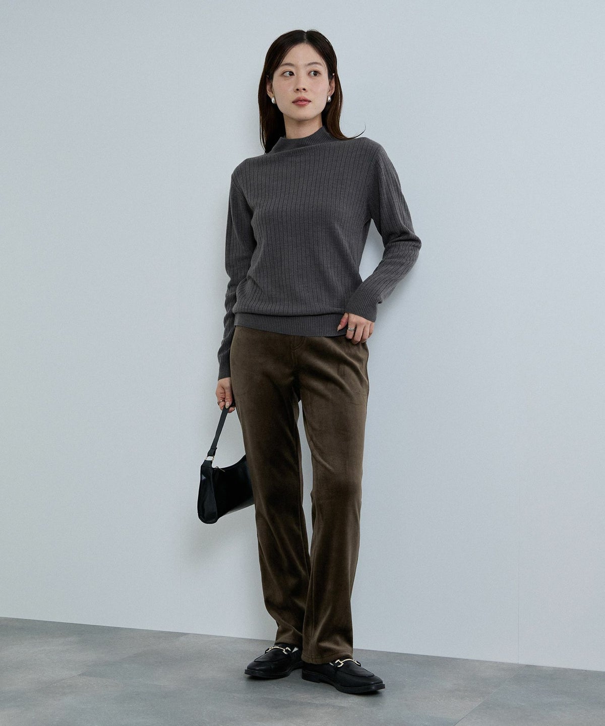 nAvy MAC HEAT コーデュロイ裏ベロアストレートパンツ レディース