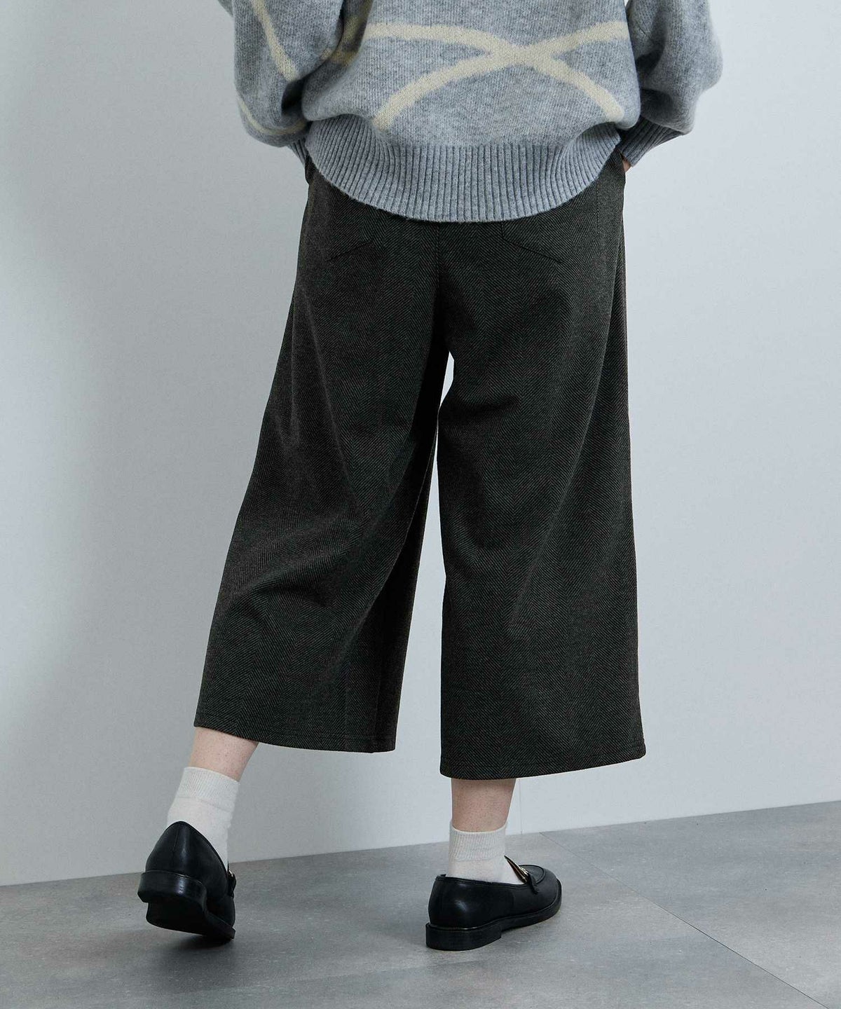 nAvy ニットワイドクロップドパンツ レディース