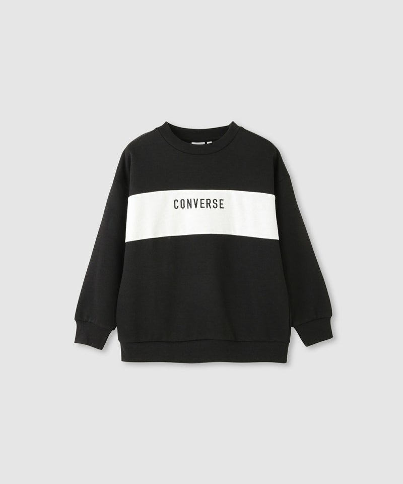 CONVERSE 配色切替ワンポイント刺繍トレーナー キッズ商品画像-1
