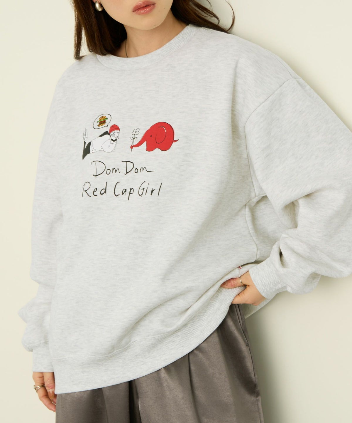 RED CAP GIRL×ドムドムハンバーガー 裏起毛トレーナー メンズ【数量限定トートバッグをプレゼント】