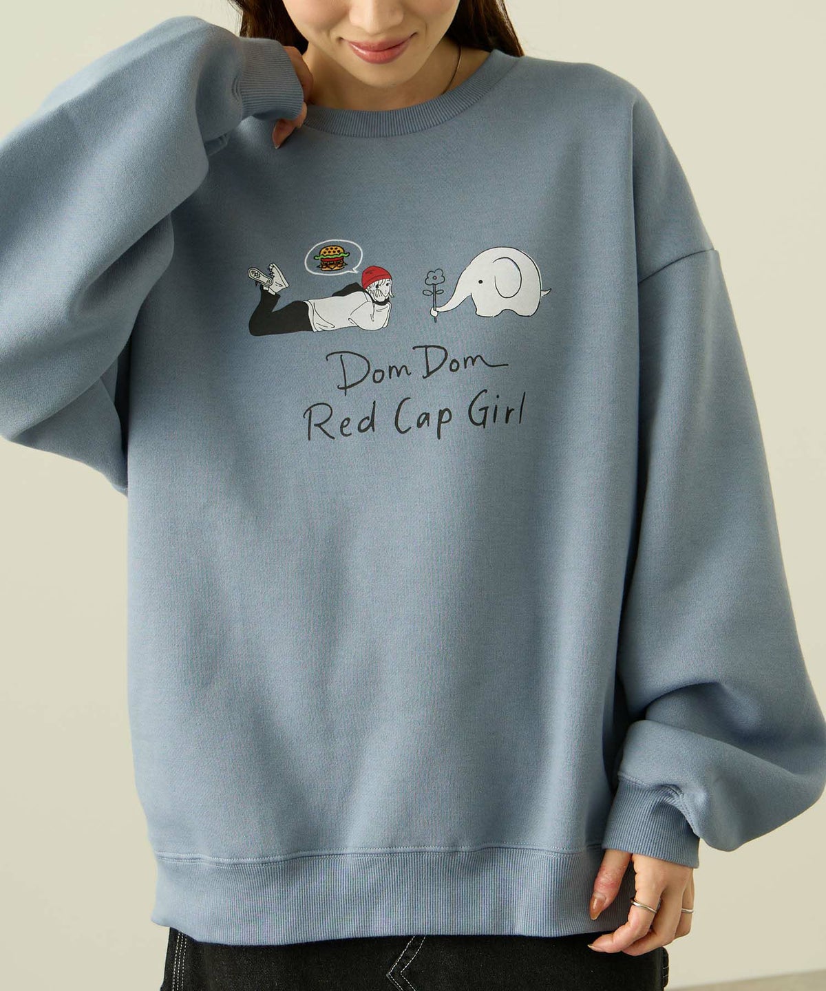 RED CAP GIRL×ドムドムハンバーガー 裏起毛トレーナー メンズ【数量限定トートバッグをプレゼント】