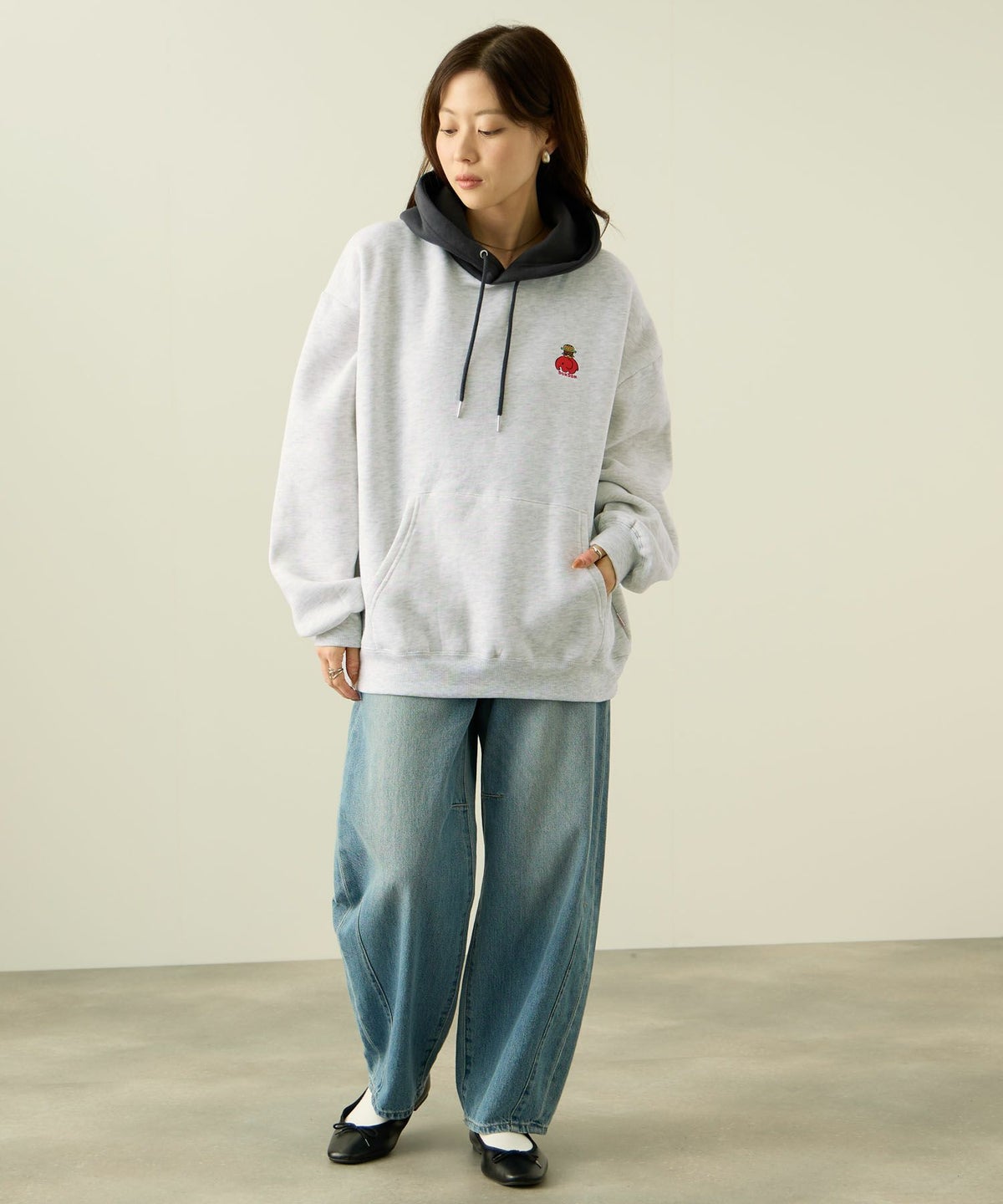 RED CAP GIRL×ドムドムハンバーガー 裏起毛配色フーディー メンズ【数量限定トートバッグをプレゼント】