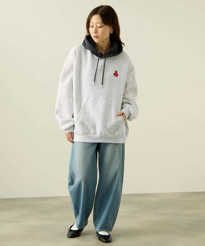 RED CAP GIRL×ドムドムハンバーガー 裏起毛配色フーディー メンズ商品画像-10