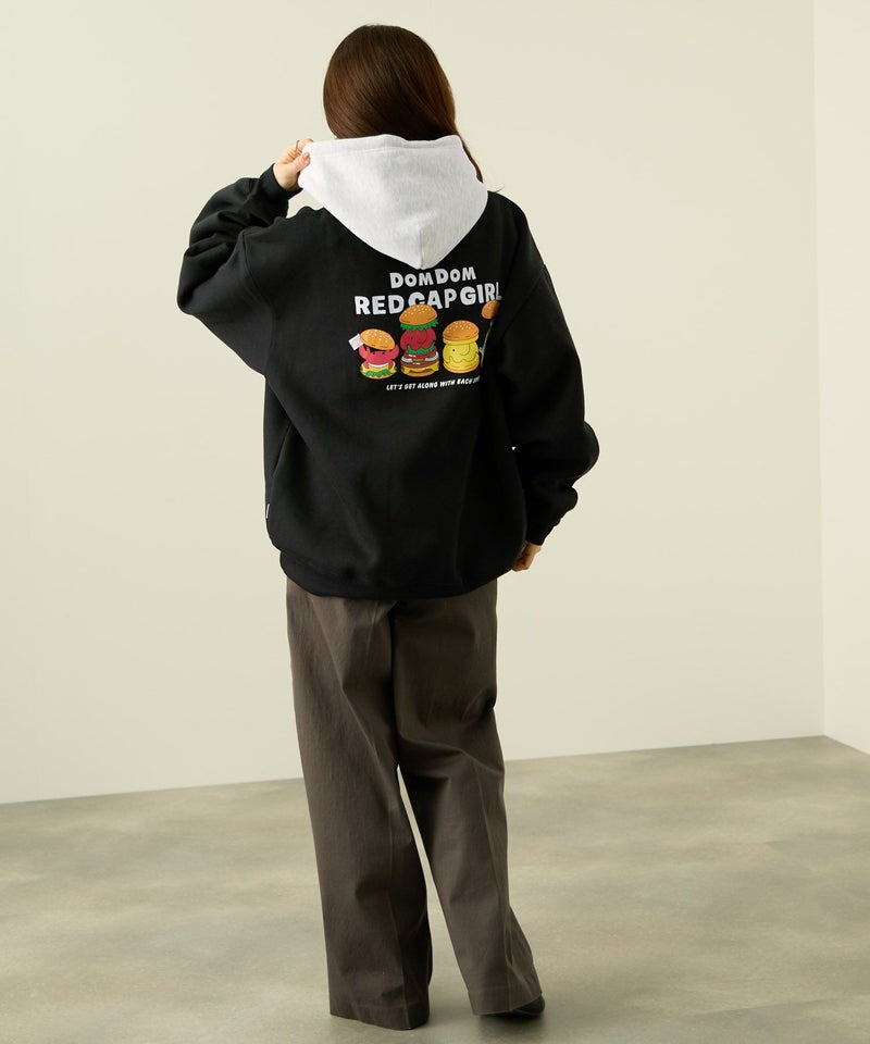RED CAP GIRL×ドムドムハンバーガー 裏起毛配色フーディー メンズ商品画像-14