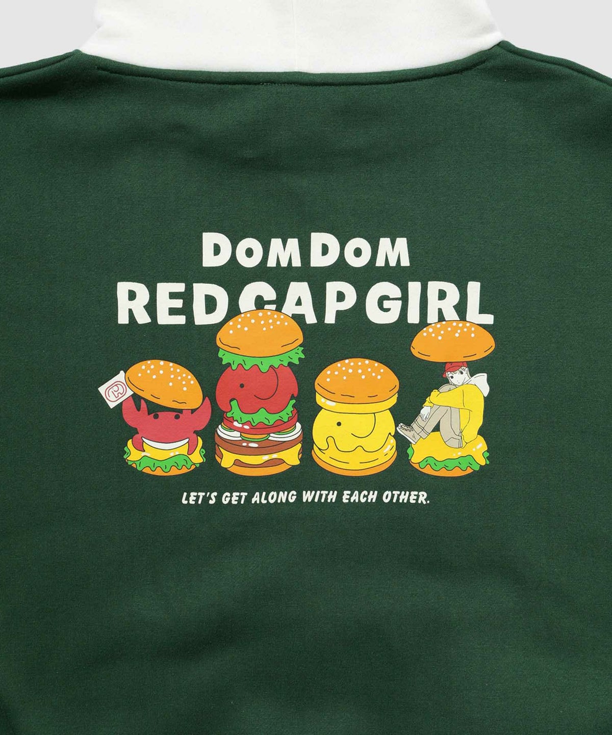 RED CAP GIRL×ドムドムハンバーガー 裏起毛配色フーディー メンズ【数量限定トートバッグをプレゼント】