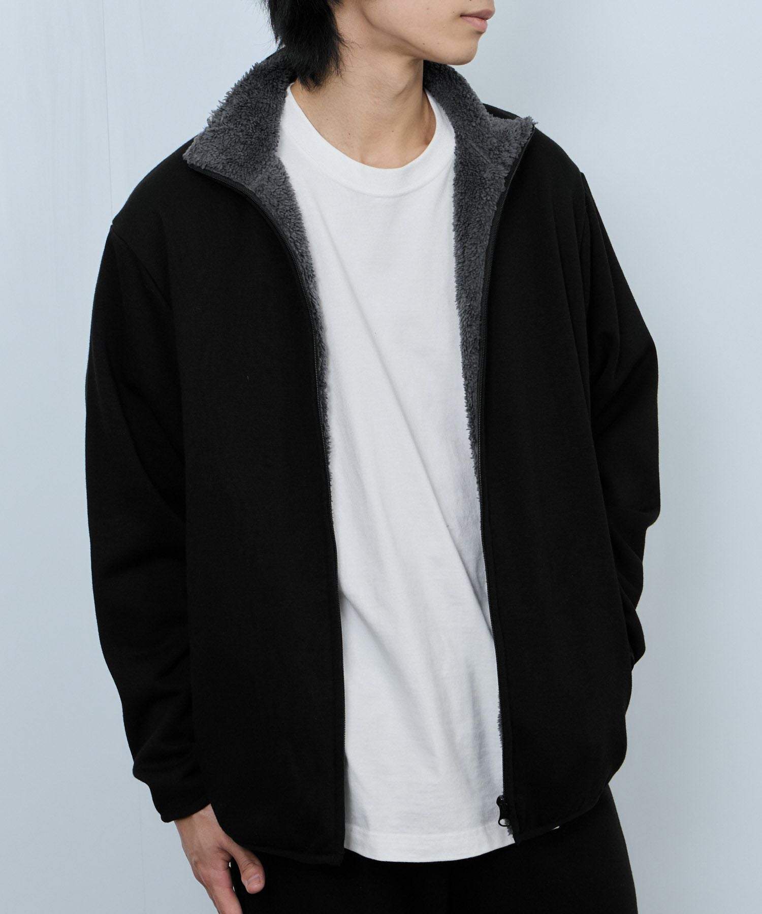 NAVY 裏ボアフルジップブルゾン メンズ