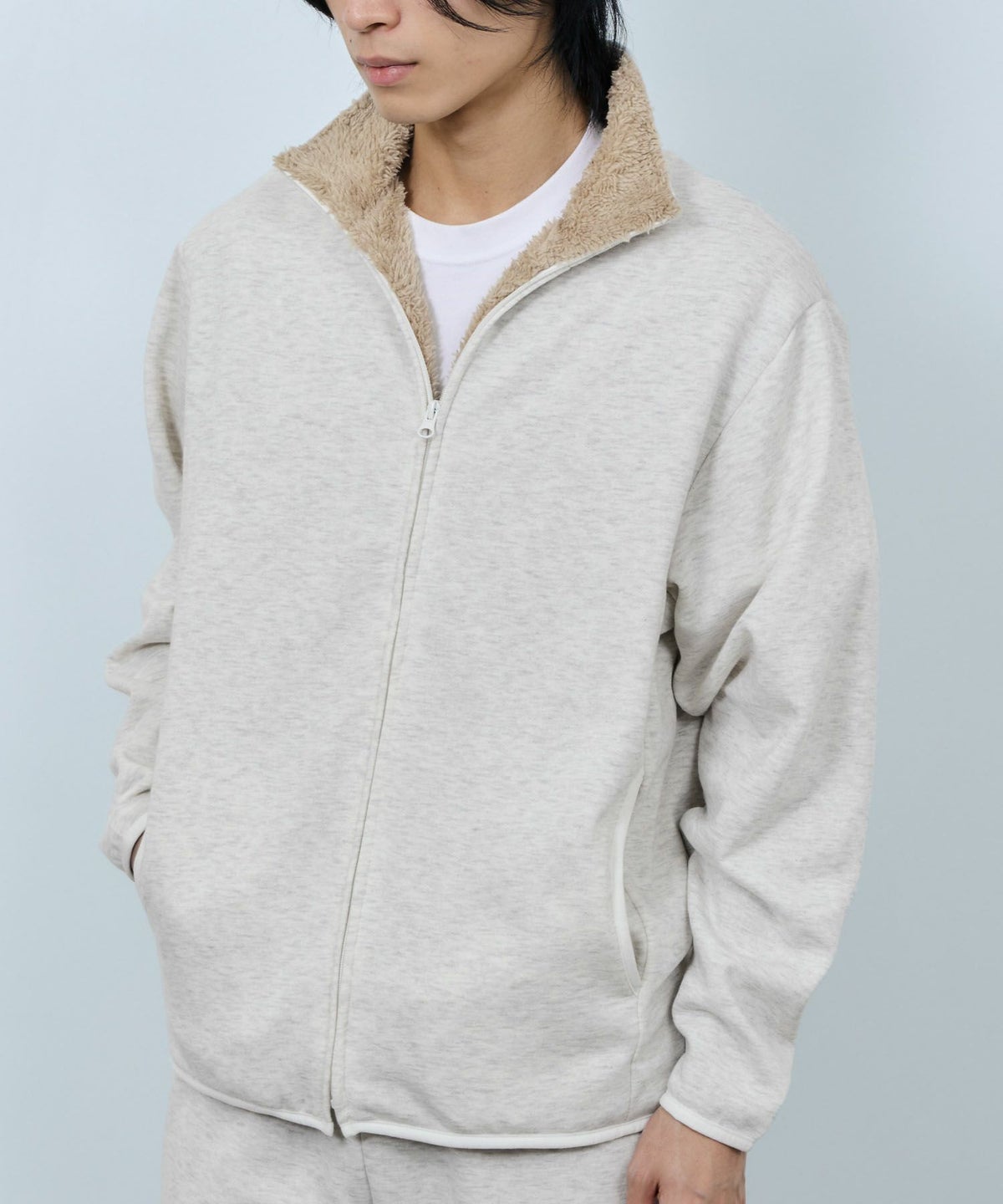 NAVY 裏ボアフルジップブルゾン メンズ