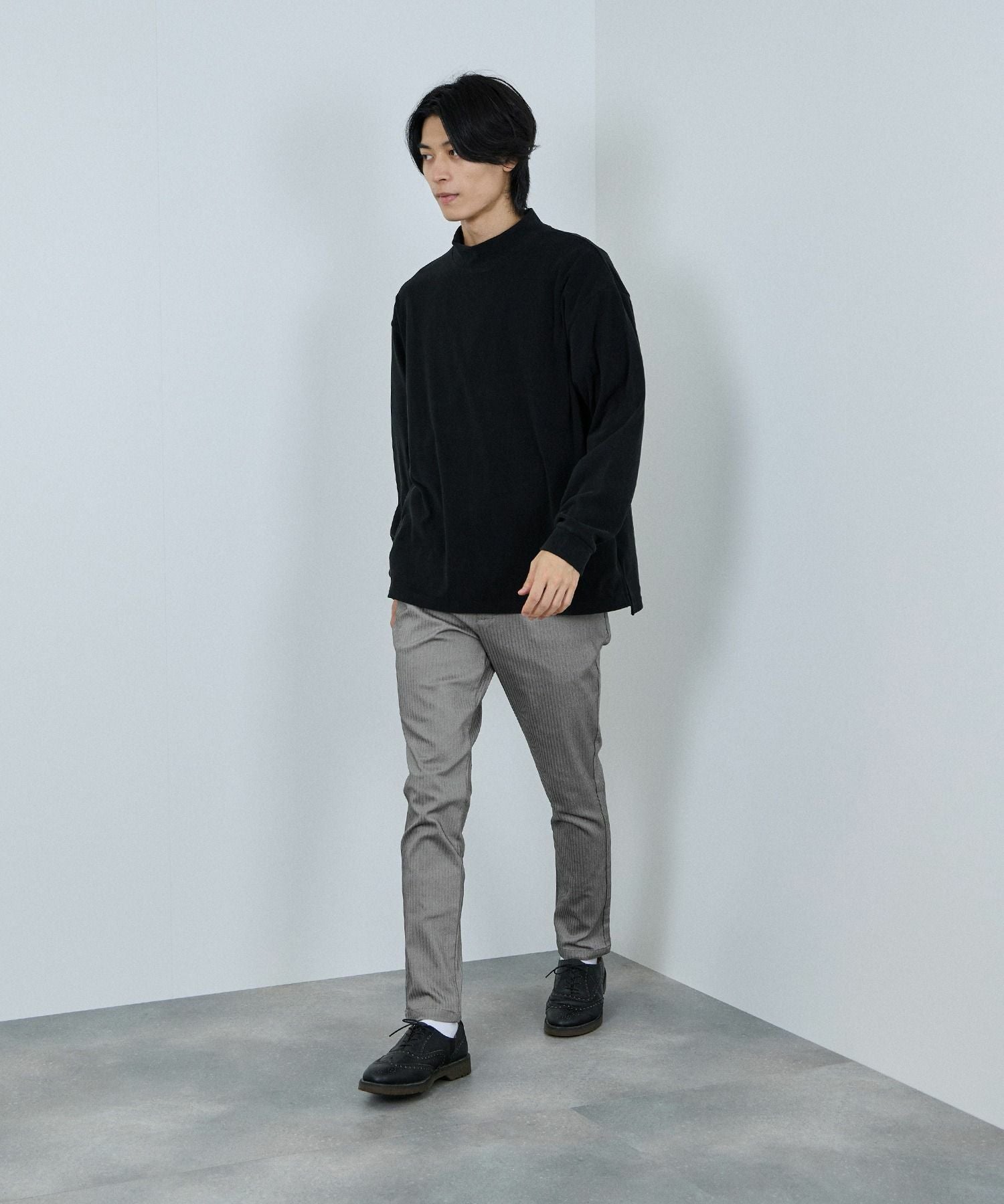 【ネイビー】TR裏起毛ストレッチ5ポケットパンツ NAVY 毎日はきたくなるラクラクパンツ 「マイラク」 裏起毛パンツ メンズ