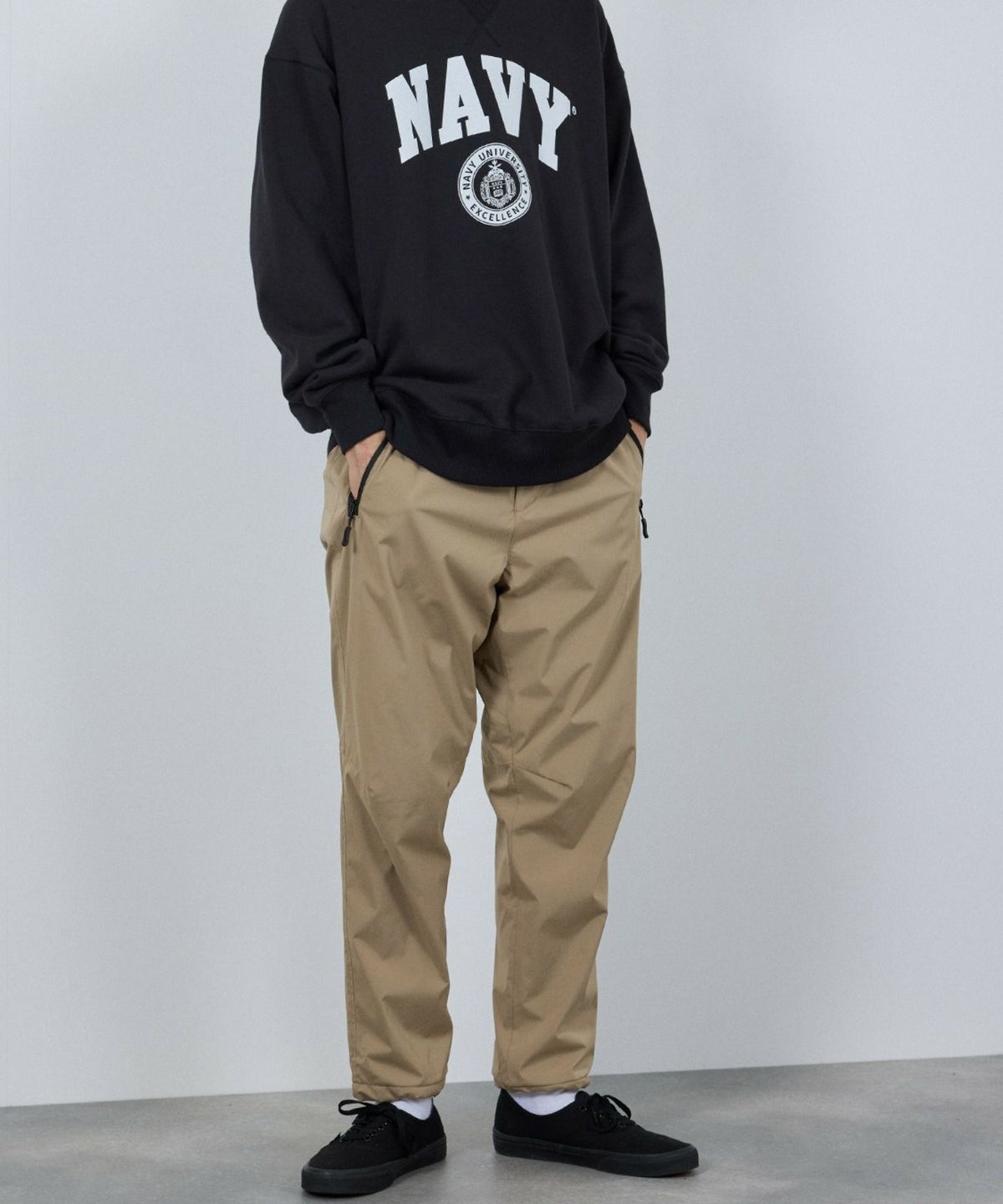  [予約販売 10/21より順次発送予定] NAVY シャットパンツ SOLOTEX(R)使用 イージーパンツ メンズ