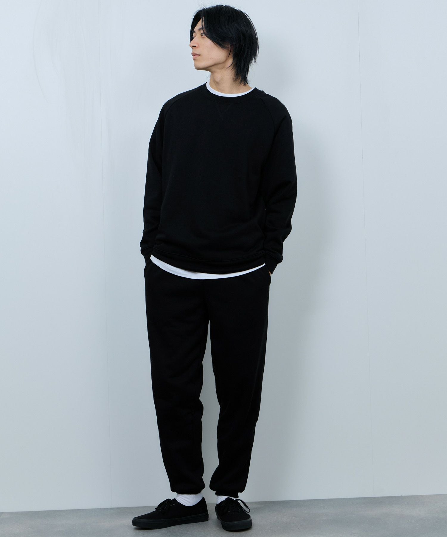 NAVY 裏ボアリラックスパンツ メンズ