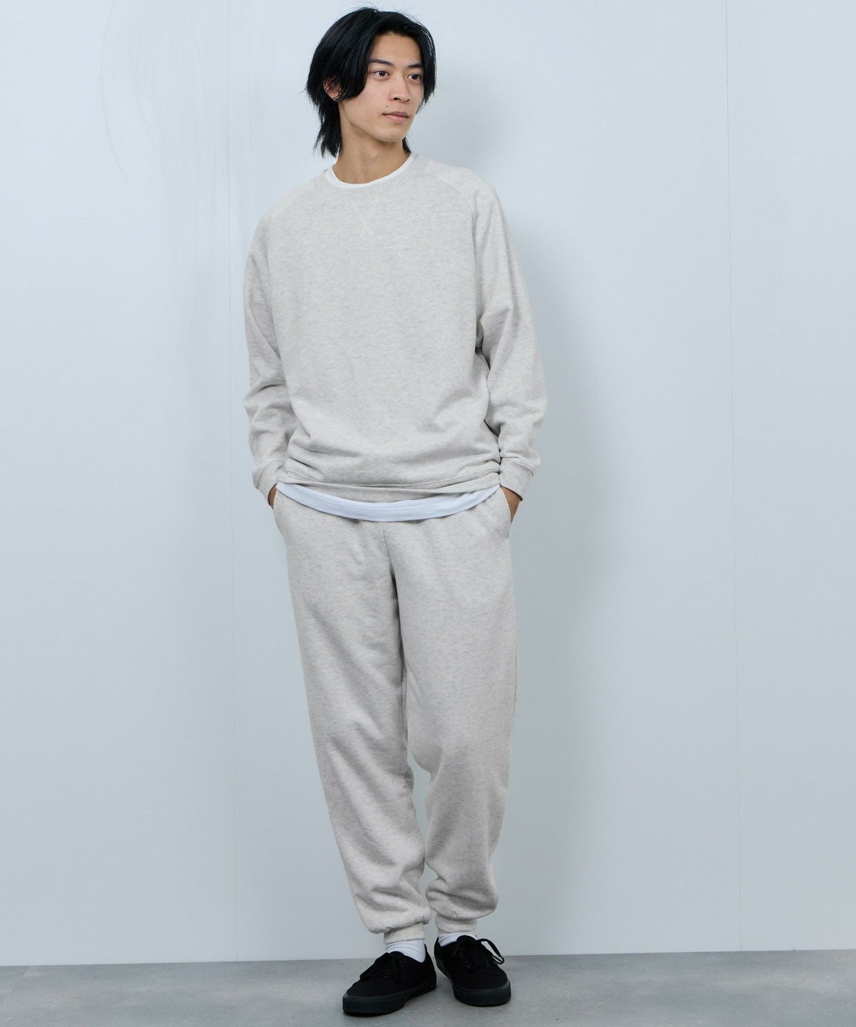 NAVY 裏ボアリラックスパンツ メンズ