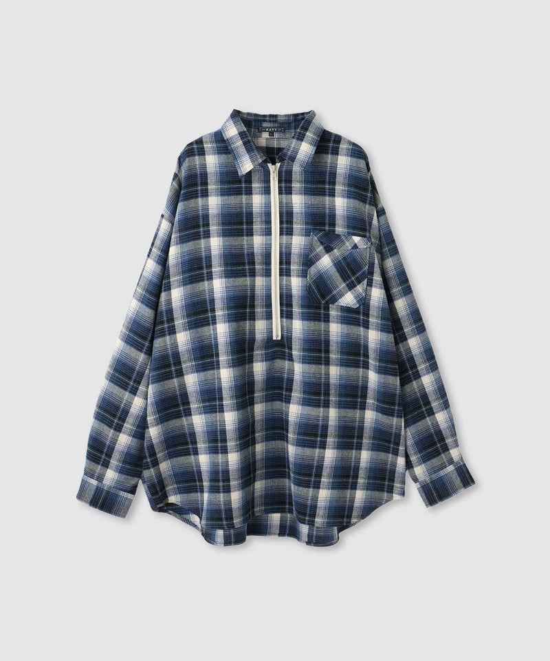 nAvy  ハーフジップオンブレネルシャツ レディース商品画像-2