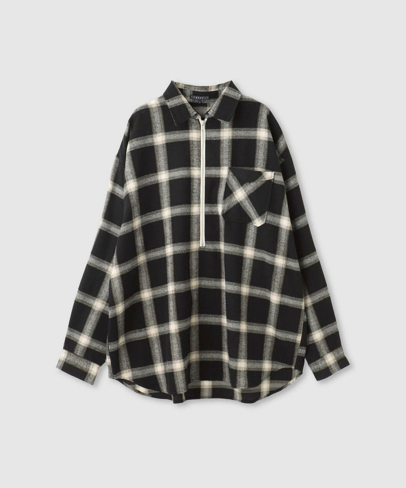 nAvy  ハーフジップオンブレネルシャツ レディース商品画像-12