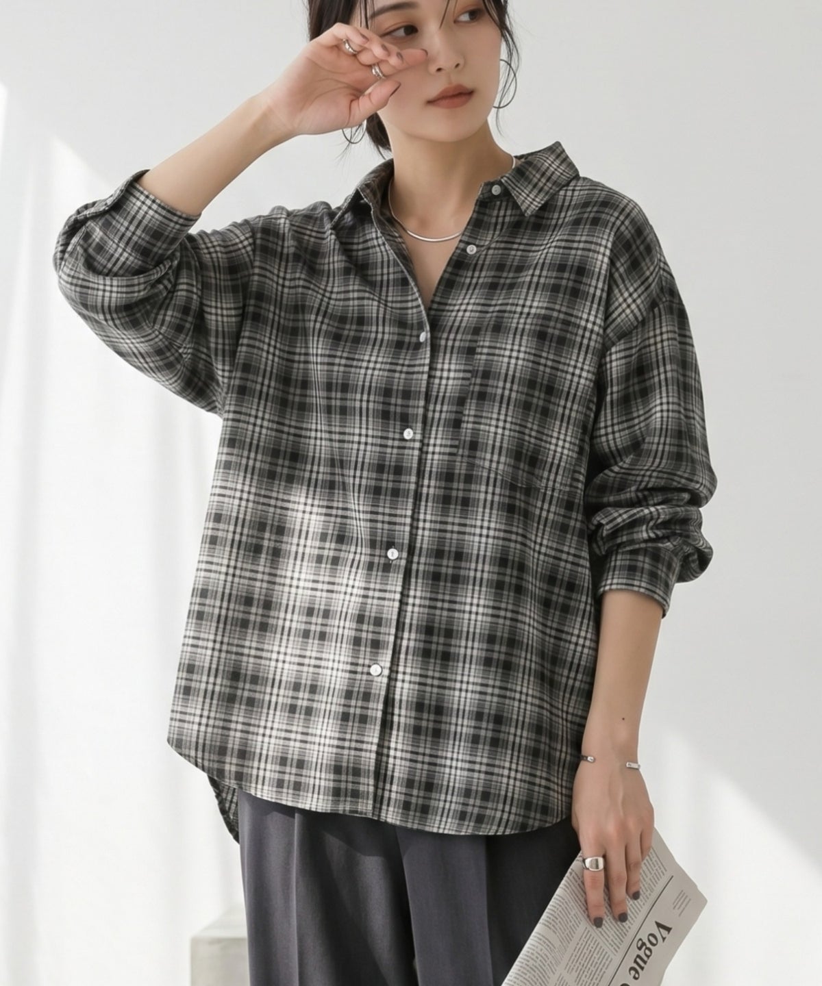 Idnes 2WAYカシュクールシャツ レディース