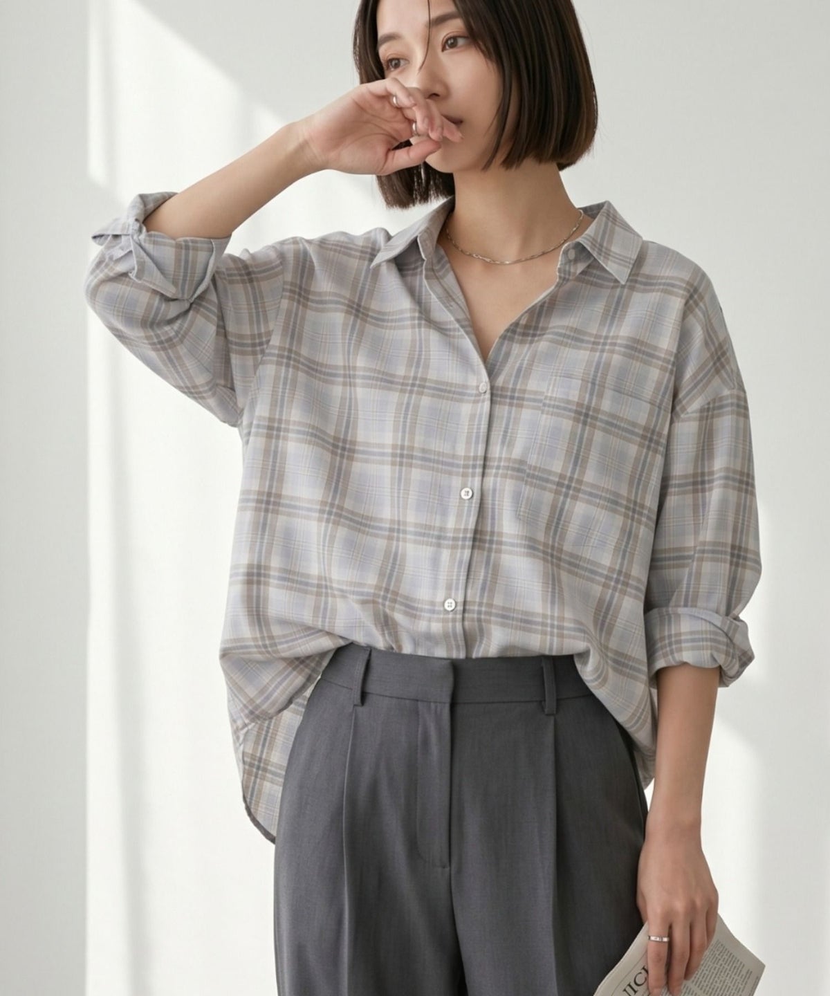 Idnes 2WAYカシュクールシャツ レディース